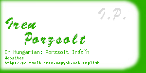 iren porzsolt business card